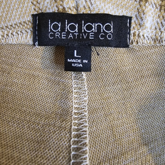 LaLa Land Polyester Flare Plaid Neutral Pant  Women's Large Boho Coastal Grandma - Picture 3 of 7